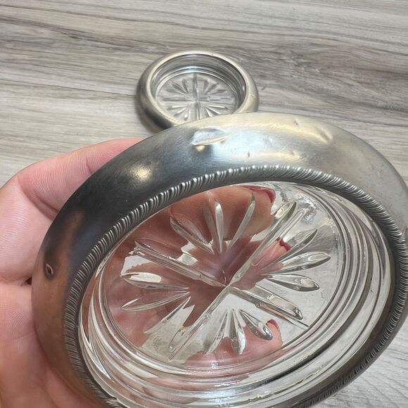 FB Rogers Bros. Rim Cut Glass Coaster Geometric Rope Edge x3 - Picture 4 of 11